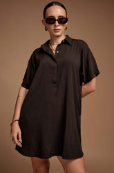 Pull On Dress - BLACK